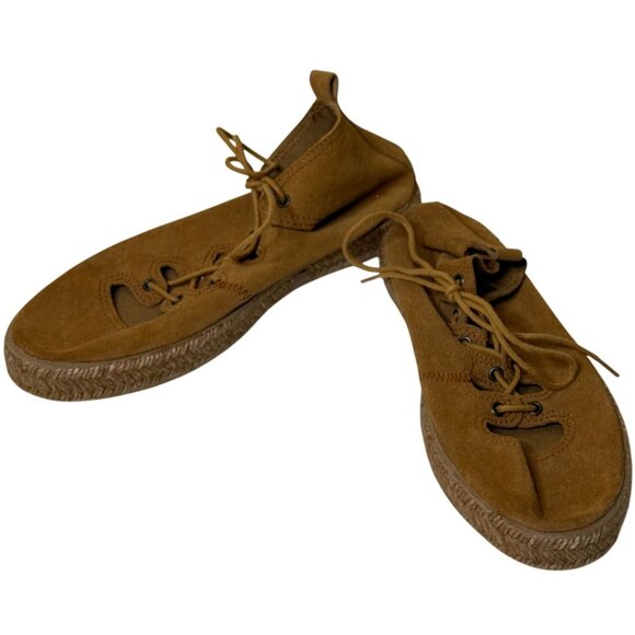 Ippon Vintage Brown Suede Lace Up Espadrilles Flats Size 38 - Picture 7 of 11